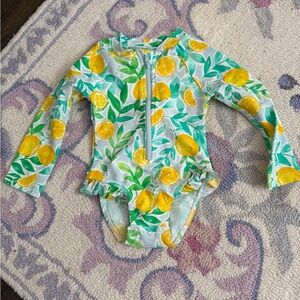 Little Me Lemon and Leaf Print Kids Rashguard